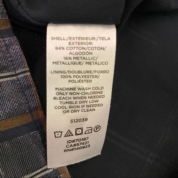 Loft plaid shimmer ruffle trim blouse size XL - Picture 15 of 16